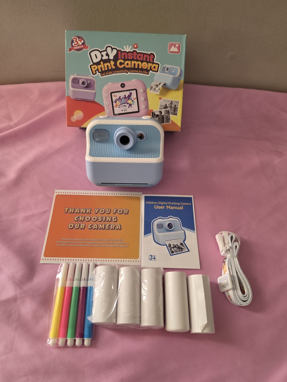 New DIY Instant Print Camera for Kids - Open Box Brand New Kit with 5 Roll Paper